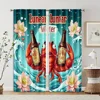 2pcs, Curtain Set New Year Wave Design Durable Polyester (without rod) Thermal Insulation, and Room Darkening Functions Perfect 2