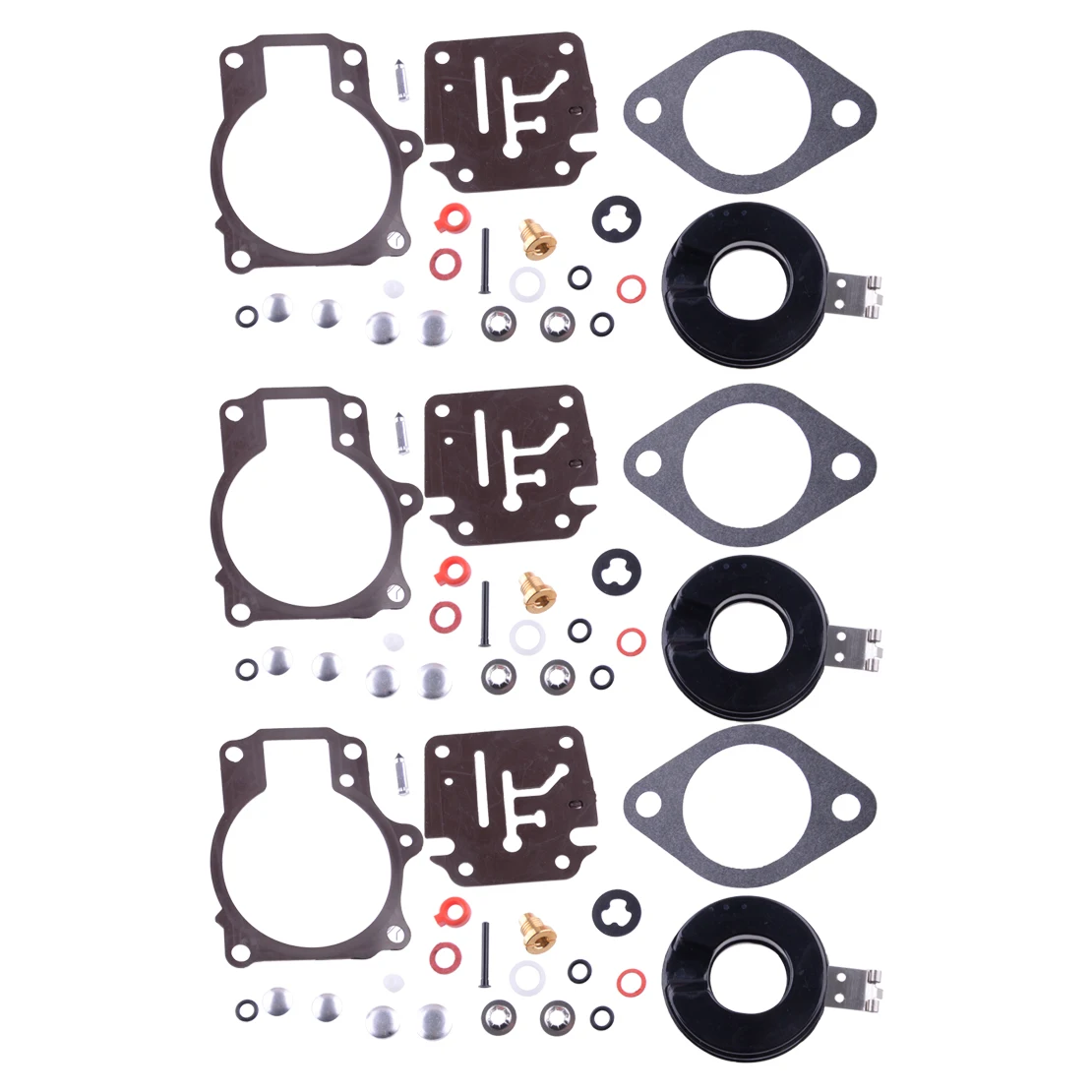 3 Sets 392061 Carburetor Rebuild Repair Kit Fit For Johnson Evinrude 40 45 48 50 55 60 65 70 75 HP 396701 398729 18-7222 18-7042