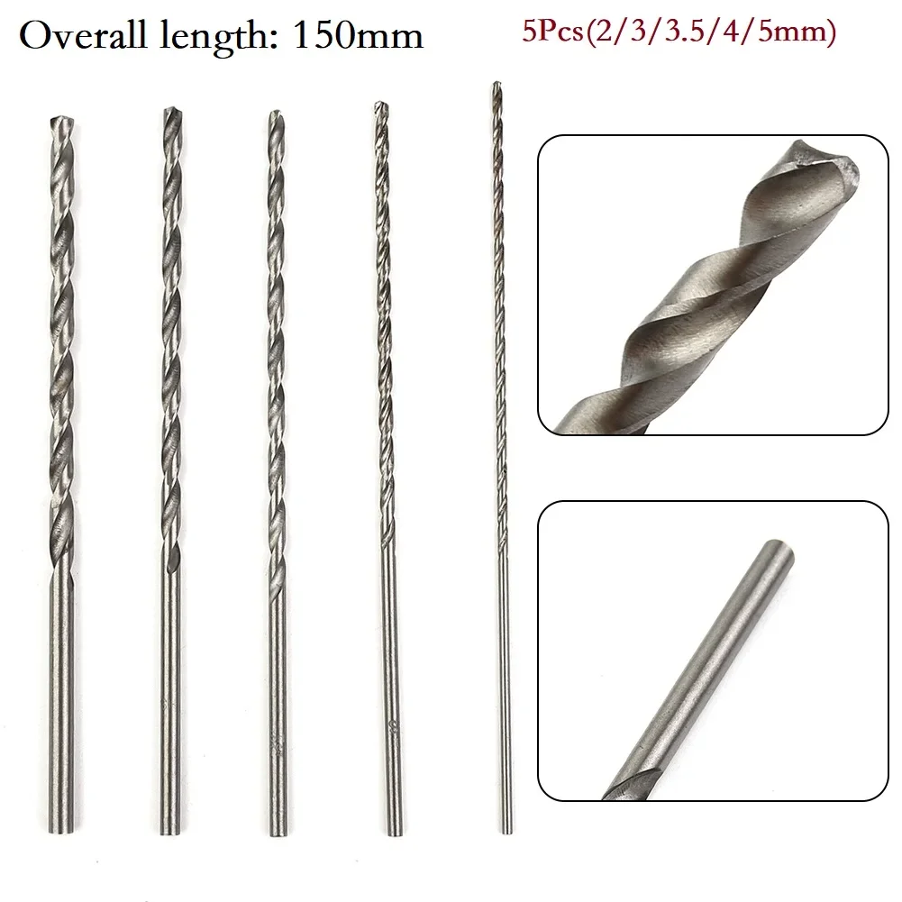 HSS Drill Bit Set 2mm/3mm/3.5mm/4mm/5mm For Wood/Aluminum/Plastic