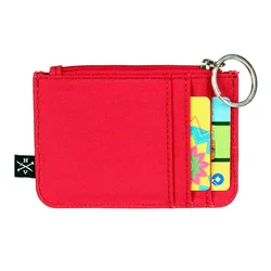 Unisex Minimalist Canvas Wallet and Coin Holder (Red)