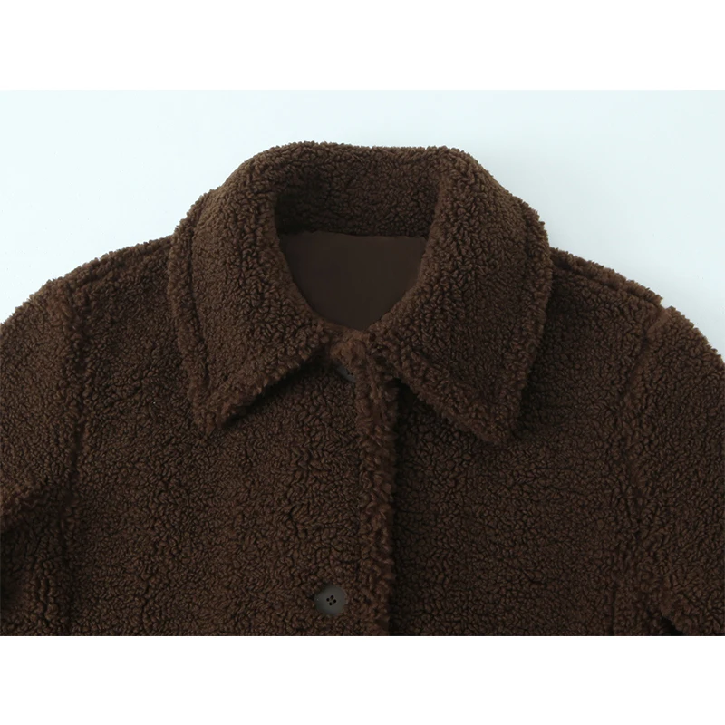 2025 Winter Women Fashion Faux Fleece Coat Woman Elegant Thick Warm Jacket Long Sleeve Overcoat Chic Casual New Outerwear ﻿ ﻿