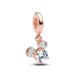 Elegant Sterling Silver Butterfly & Flower Charms for DIY Jewelry Creations (Pink)