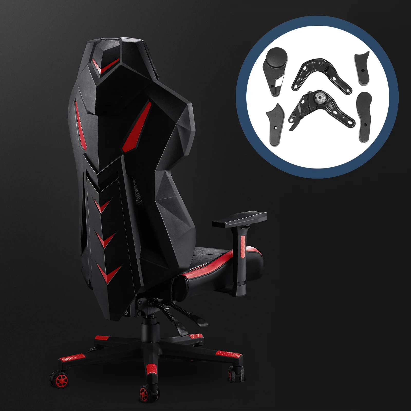 6Pcs Professional Game Chair Adjusters Multi-Angle Regulators Heavy-Duty Iron Plastic Seat Tuners for Gaming Chair Accessories