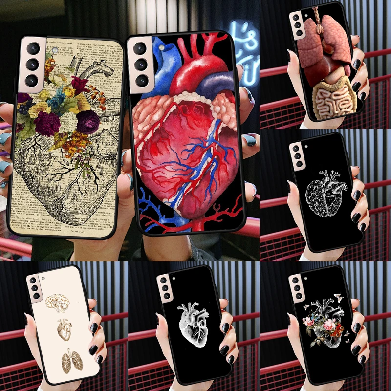 Medical Human Organs Heart Art Cover For Samsung Galaxy J4 J6 Plus A6 A8 A7 A9 J8 2018 A3 A5 J1 J3 J7 J5 2016 2017 Case
