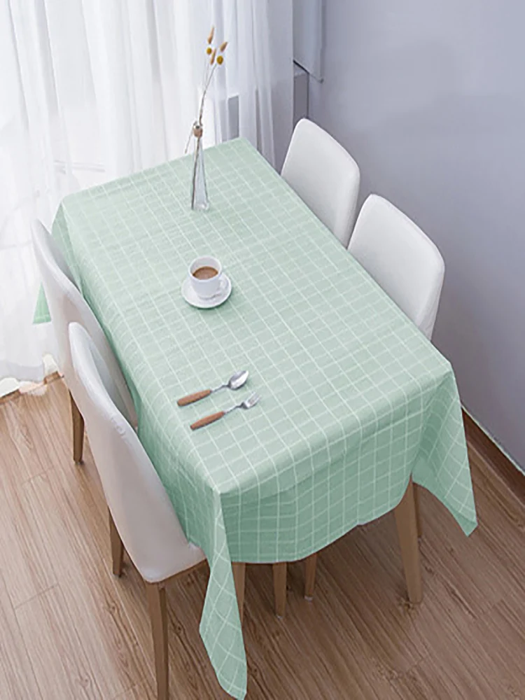 

Internet celebrity plaid Nordic plaid oil-proof tablecloth waterproof and no-wash_tablecloth tablecloth oil-proof table mat