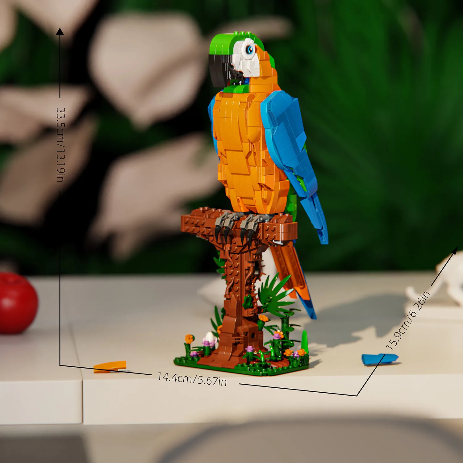 1138PCS Papagei Bausteine Spielzeug Modell Papagei Montieren Puzzle Ziegel Spielzeug Sets Für Kind Desktop Ornament Geschenke – Detail 7