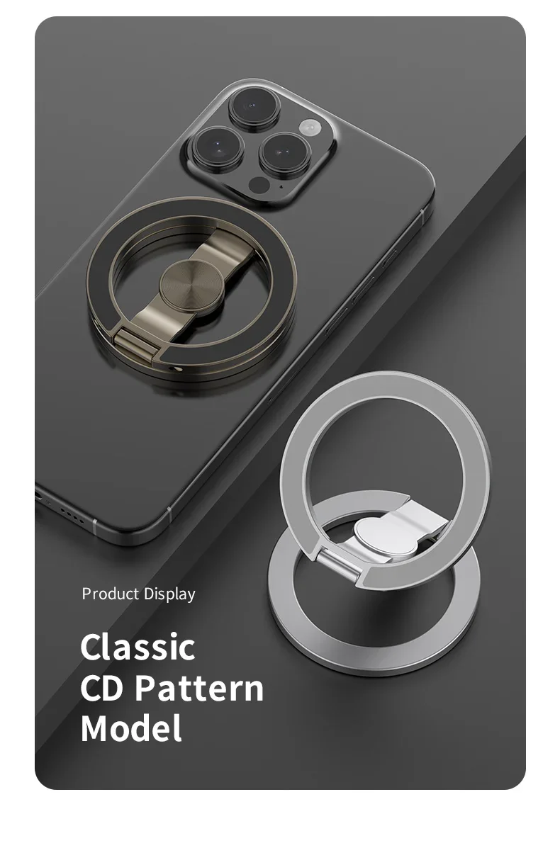 MagSafe-kompatibler magnetischer Handy-Ringhalter, Fidget Spinner, faltbarer Dual-Ring-Desktop-Handyständer für iPhone 12-17 Samsung – Detail 19