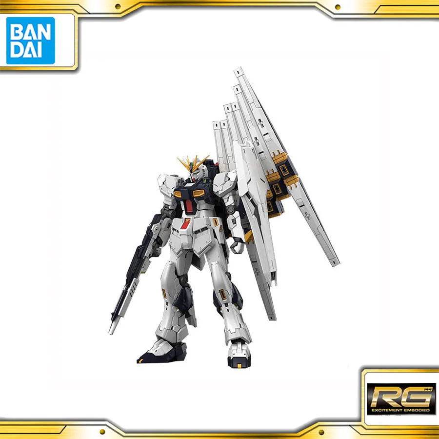 

In Stock Bandai RG 1/144 RX-93 Nu Gundam Original Anime Figure Model Doll Action Figures Collection New Toys for Boys Gifts PVC