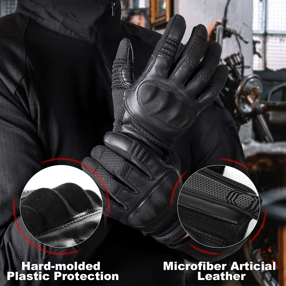 Tactical Full Finger Gloves PU Leather Airsoft Combat Paintball Hunting Work Bicycle Touch Screen Anti-Skid Protective Gear Men tactical gloves full finger gloves