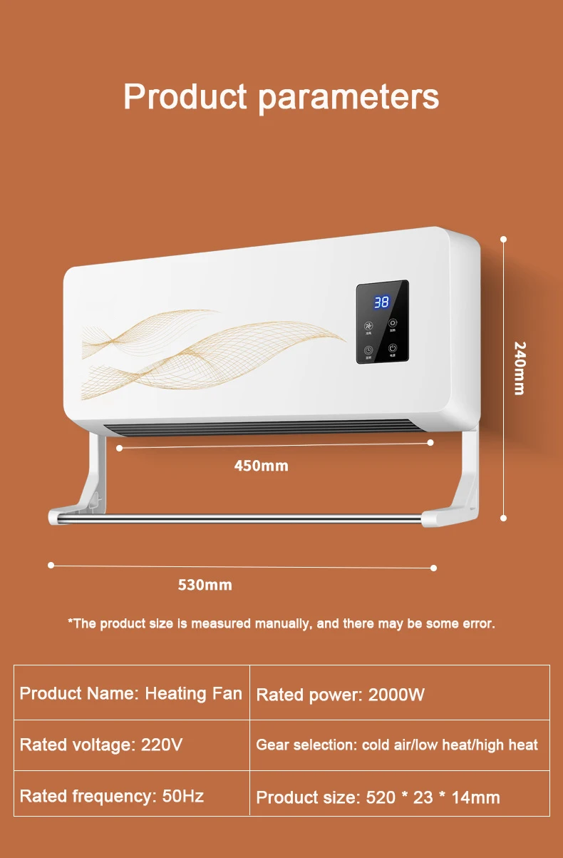 Dmwd 2000w Wall-mounted Remote Control Heater Air Warmer Home Room Energy  Saving Heating Fan Bathroom Heating Air Radiator - Electric Heaters -  AliExpress