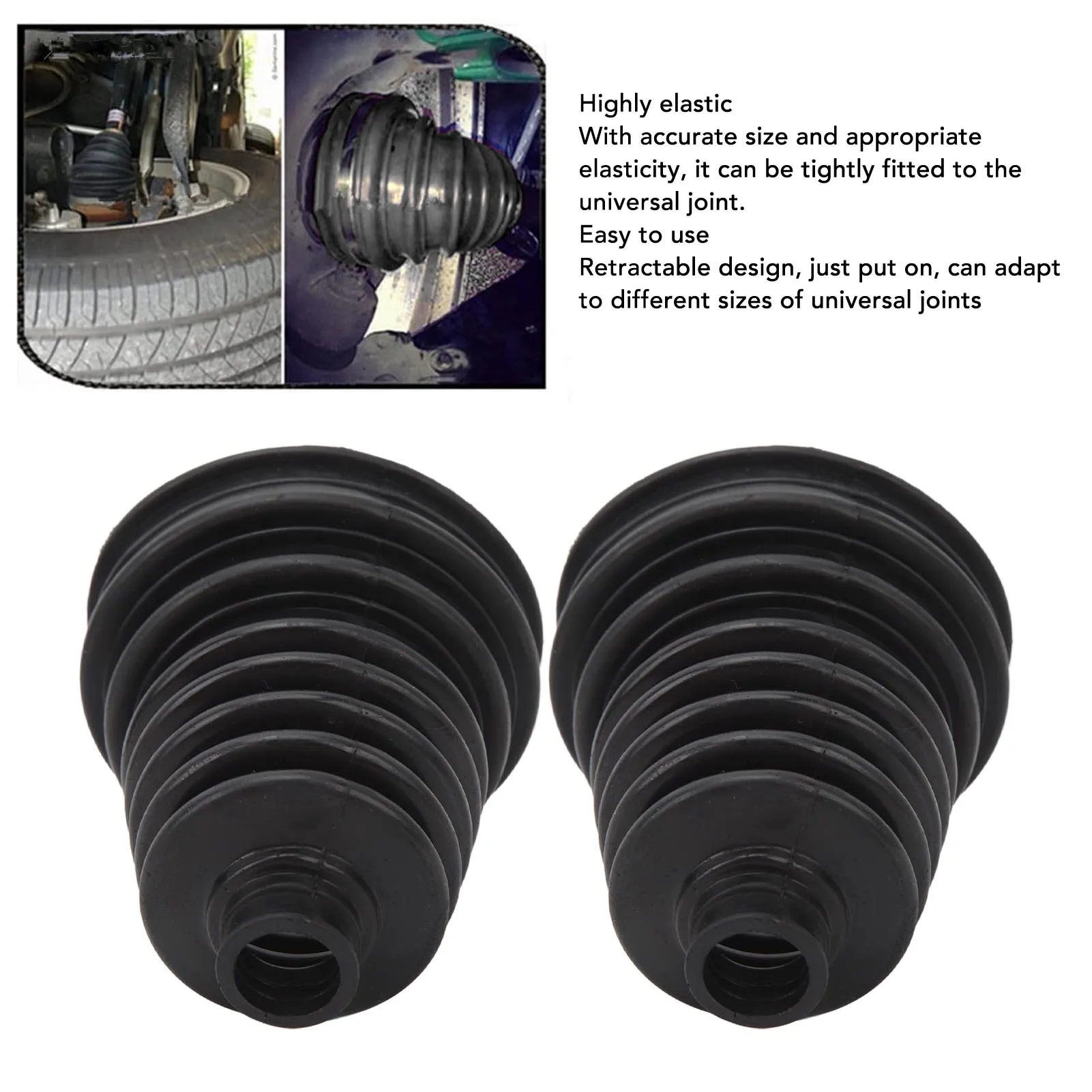 2pcs CV Boots Universal Constant Velocity Joint Boot Dust Cover Set Highly Flexible CV Boots for Cars cv dust cover