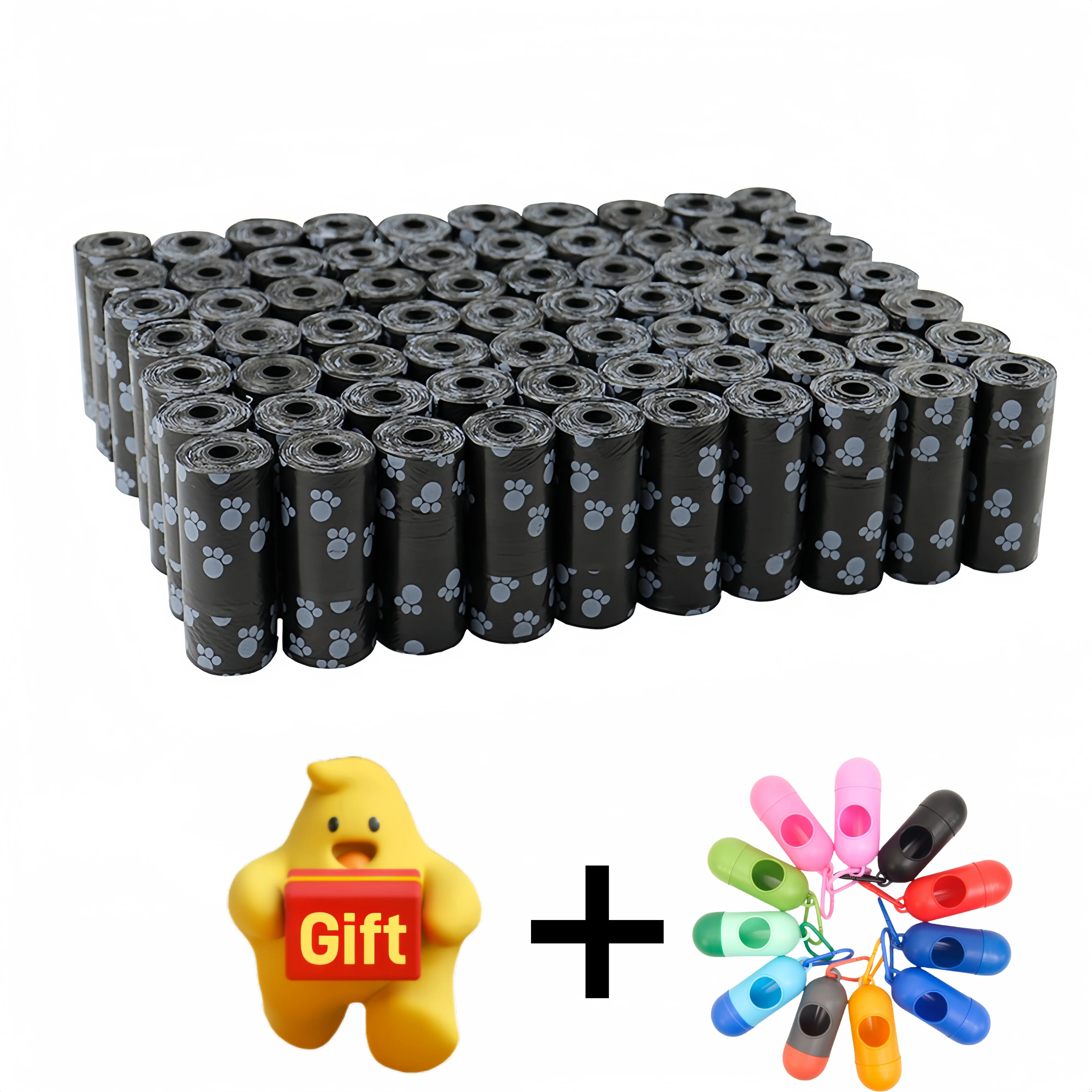 Eco-Friendly Leak-Proof Dog Waste Bags with Dispenser - 15 Bags per Roll