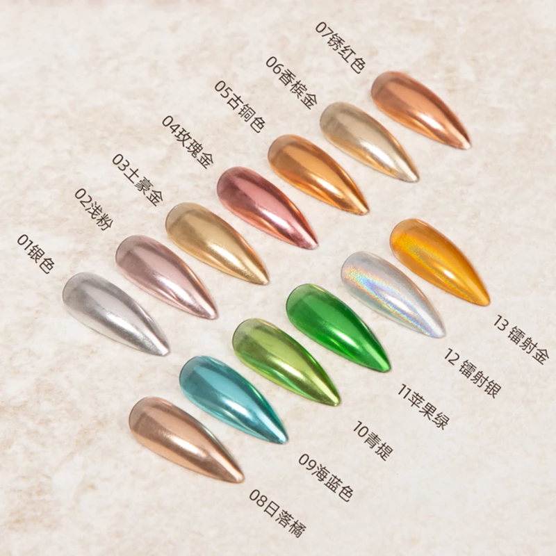 Solid Aurora Mirror Powder For Nails Holographics Glitter Magic Laser Pigment Manicure Decorazioni Polveri Nail Art Design Fai Da Te