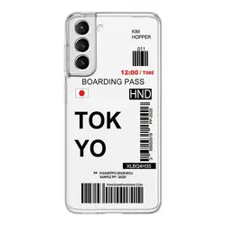 World City Travel Ticket Phone Case - Clear Cover Featuring New York and London Design - Samsung S20 Plus (B7)