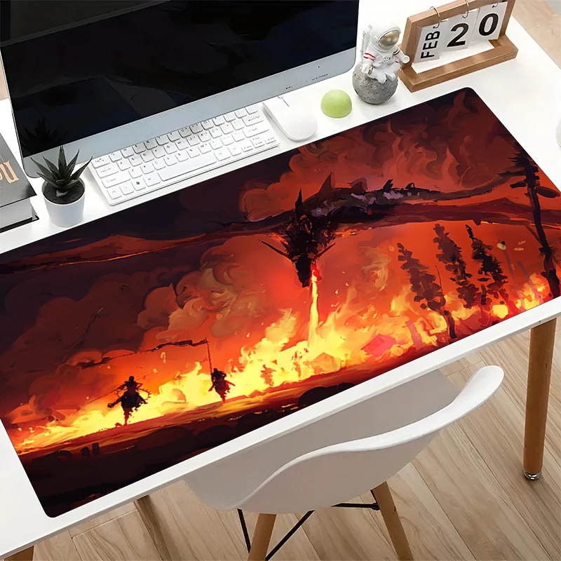 

Fiery Dragon Cool Large Mousepad XXL Gaming Mouse Pad Gamer Keyboard Mat Notebook Office Anime Table Mat PC Game Rubber Playmat