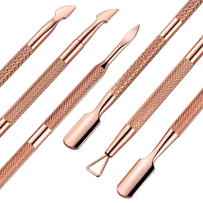1 Pcs Nail Cuticle Pusher Rose Gold Double-ended Stainless Steel Dead Skin Push Remover Non-Slip Nail Art Cuticle Remover Tool nail care kit manicure tools manicure pedicure kit manicure set nail art pusher nail manicure tools manicure pedicure tools cuticle pusher dead skin remover