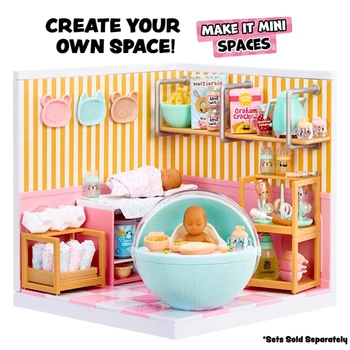 MGA MiniVerse Make It Mini Real Baby Blind Box Kit Modello Scena Cameretta in Miniatura Fai da Te Diorama Bambino Decorazione da Scrivania da Collezione