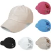 Breathable Fashion Unisex Baseball Cap Solid Color Cross Ponytail Baseball Cap for Outside Sun Protections 2