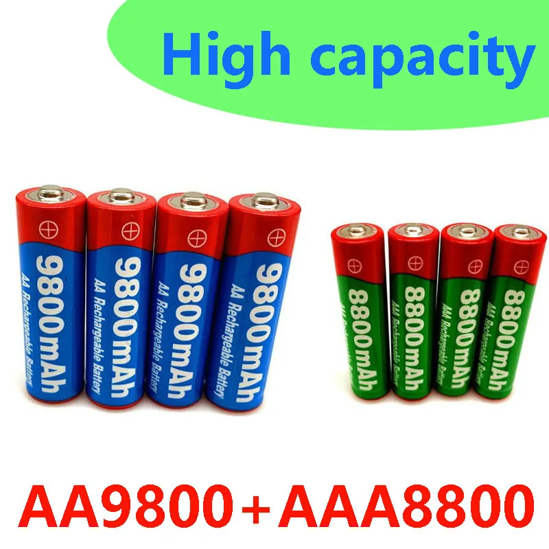 High capacity 1.5V AA 9800 MAh+1.5V AAA 8800 MAh Alkaline1.5V Rechargeable Battery For Clock