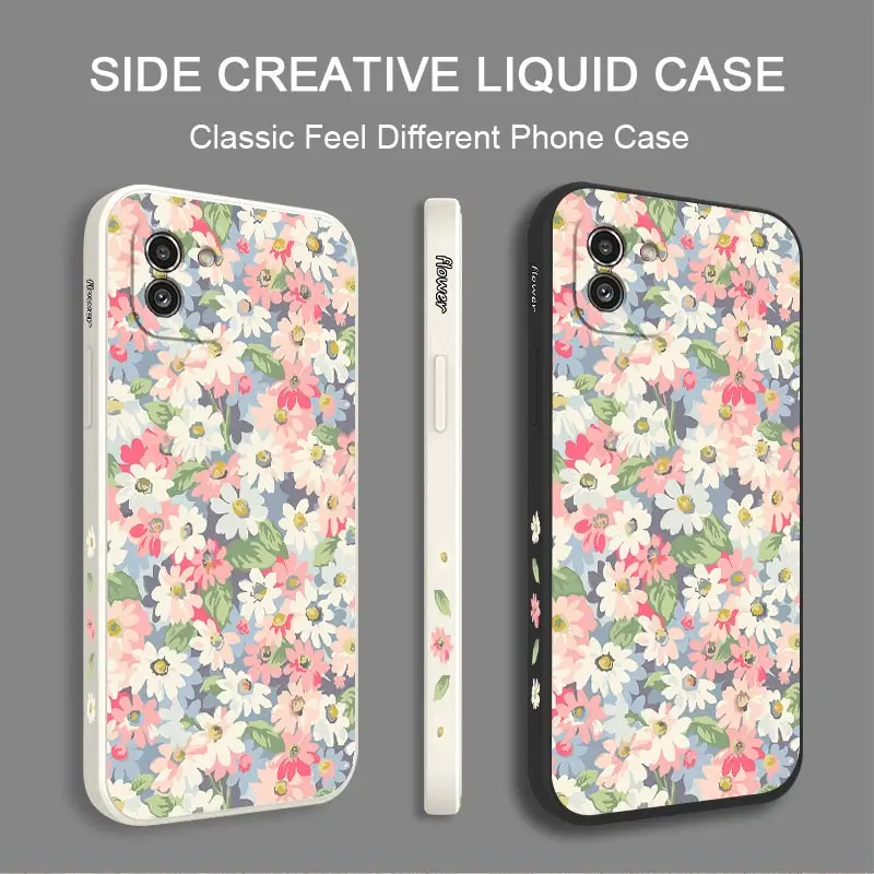 Canvas Flower Silicone Phone Case - Vibrant & Durable Design