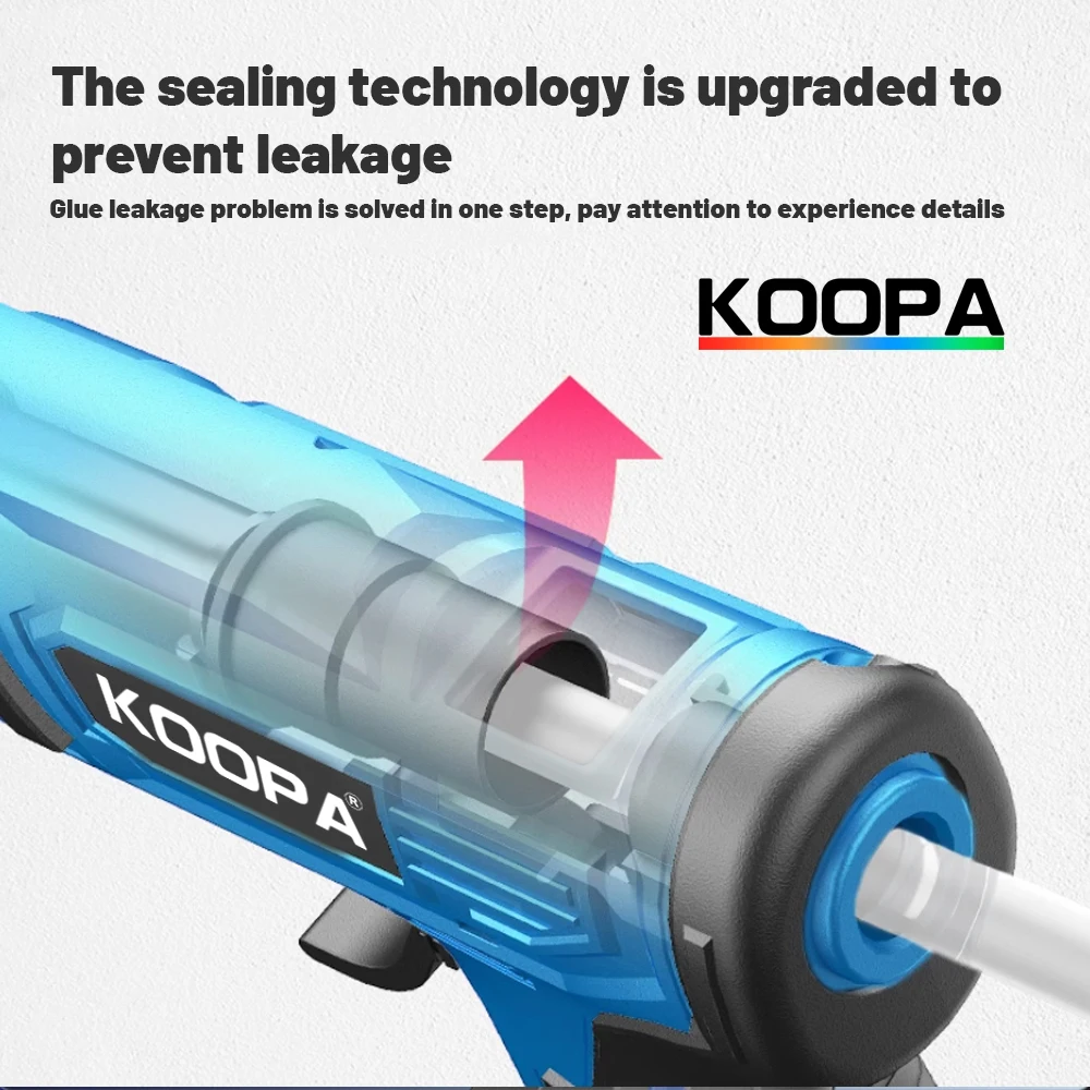 Koopa Fast Preheating Cordless Rechargeable Hot Glue Gun with 10Pcs Premium Glue Stick for 18V Makita Battery, for Art, Wood 6