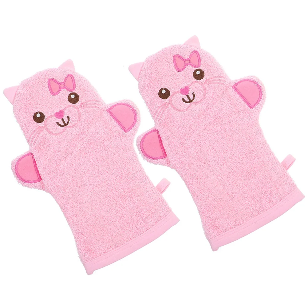 

Children Bath Mitts Exfoliating Towel Gloves for Kids Baby Towels Cartoon Washcloths Bathroom Animal Cotton