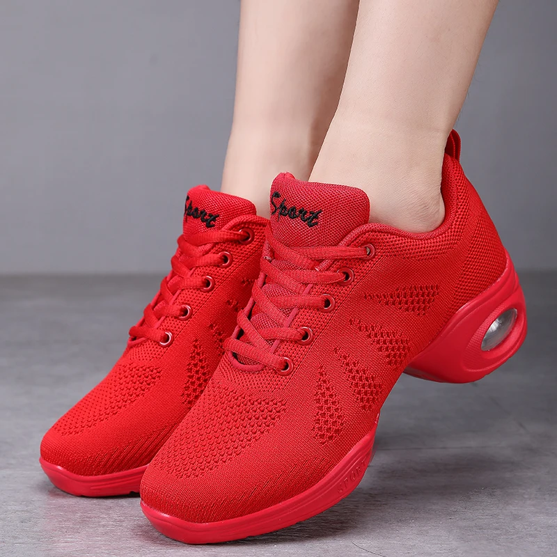 Women's Dance Shoes Soft Outsole Woman Breath Jazz Sports Sneakers Girl's Ladies Modern Jazz Dancing Shoes Hip Hop Shoes 5