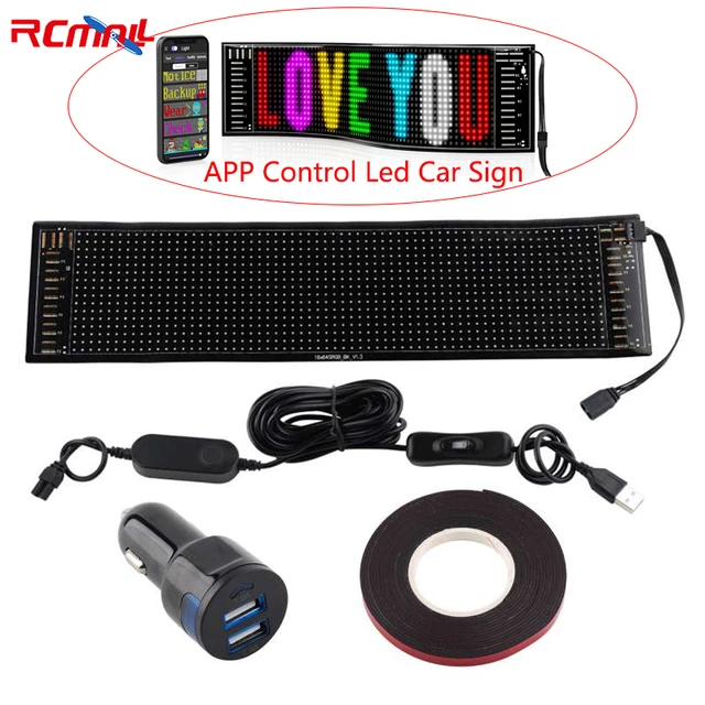 LED Car Sign LED Matrix Panel APP Control Flexible Car Sign Display  Scrolling Addressable for Shop Bar Hotel Cinemas 14.6x3.6” - AliExpress