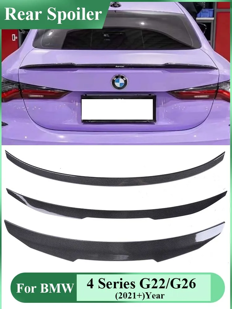 

M4 PSM Style Carbon Fiber Rear Bumper Lip Trunk Spoiler Wing For BMW 4 Series G22 G26 2020+ Gloss Black M430i M440i Accessorie