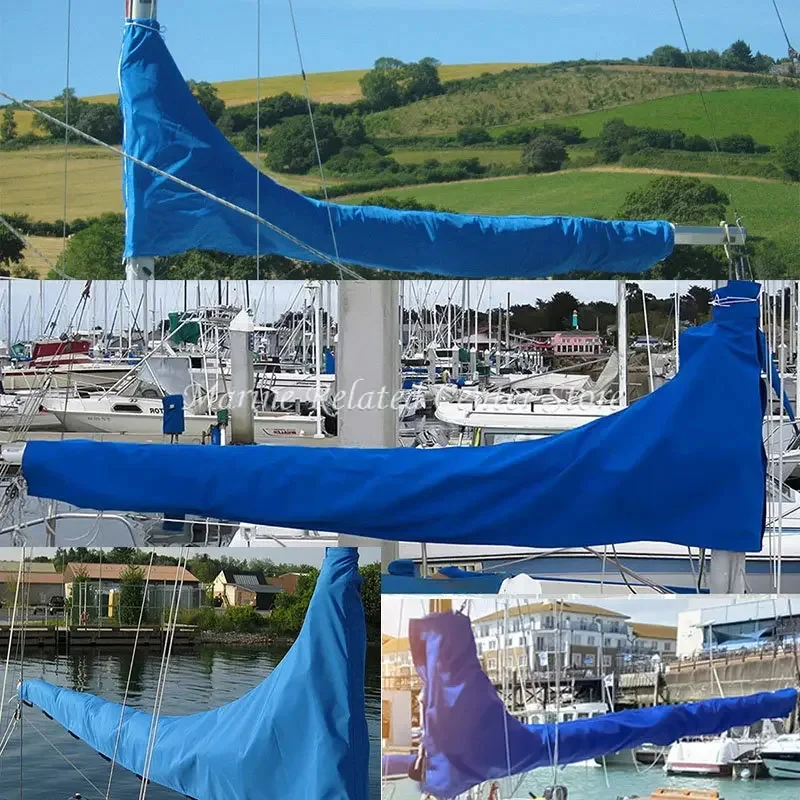 Waterproof Sail Boat Cover Mainsail Boom Cover 600D Oxford Cloth Sunshade Dustproof For 8-9ft 9-10ft 8-13ft
