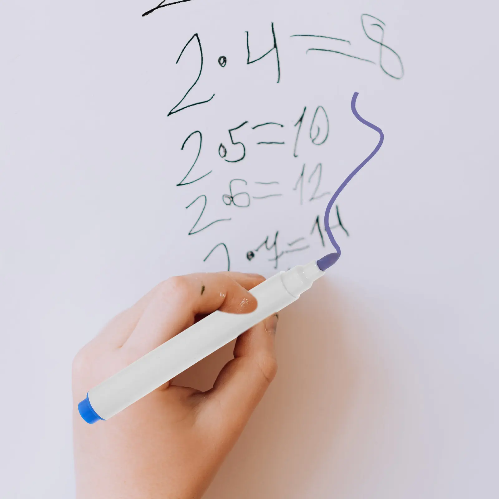 7Pcs 화이트보드 마커 드라이 지우개 펜 편안한 라운드 그립 긴 쓰기 지속력 교실 사무실 연구용 눈 친화적인 잉크