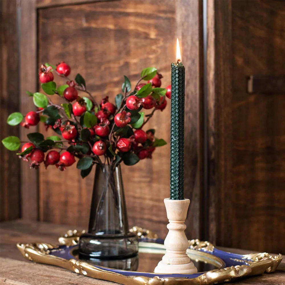 Classic Craft Vintage Table Stand Wood Candle Holder Wedding Decoration Candlestick Holder Wooden Pillar