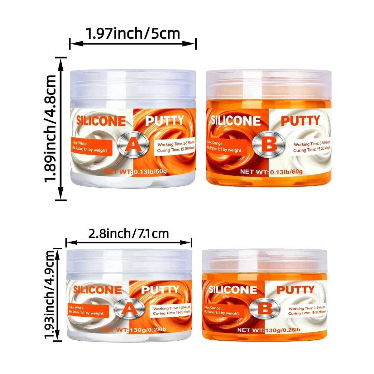 Silicone Putty Crafting Set for Resin Art Projects (Orange)
