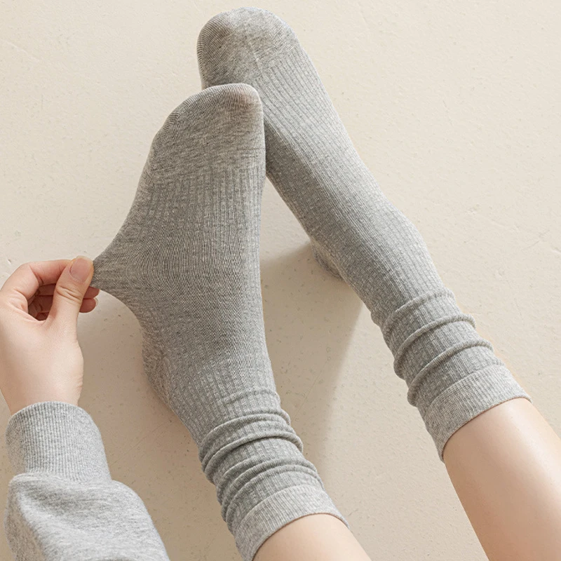 Women Socks 1pair Ankola Autumn Winter Knitting Middle Tube