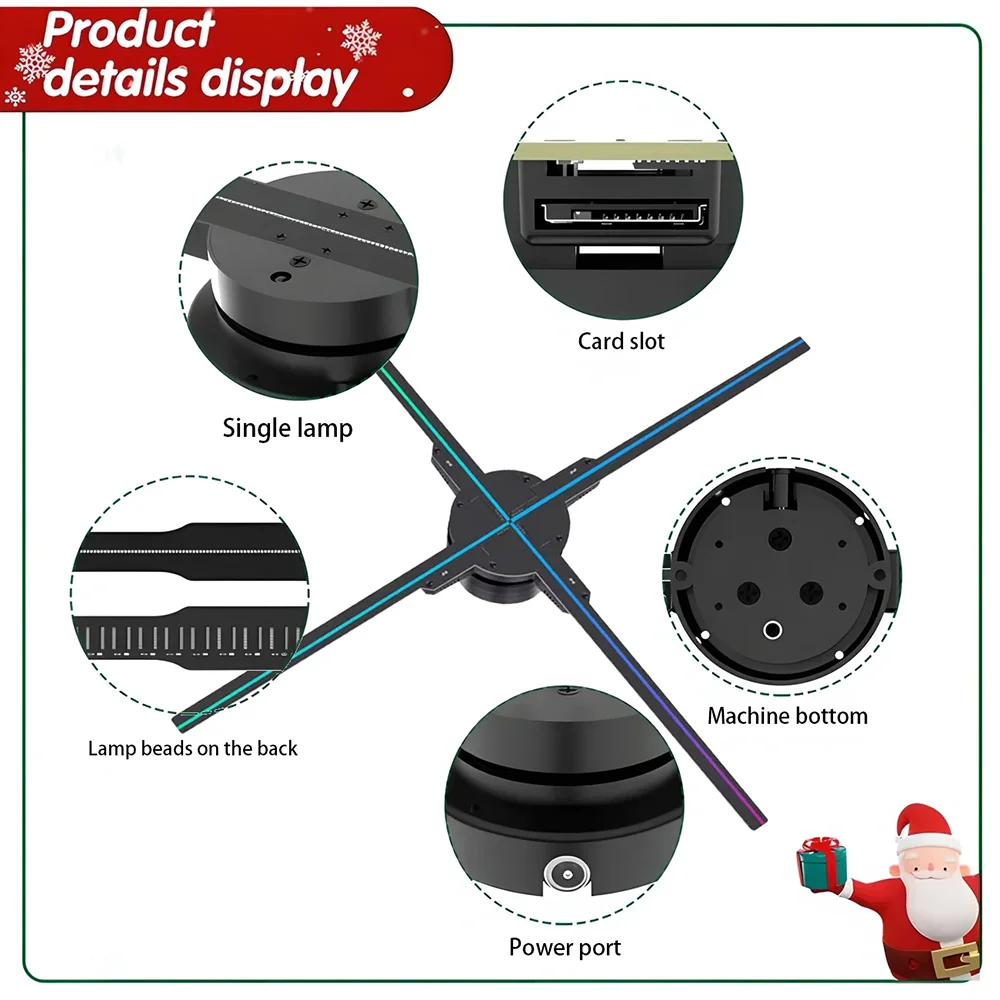 Holographic 3d projetor rotary imaging fan screen LED screenless display stereoscopic advertising machine