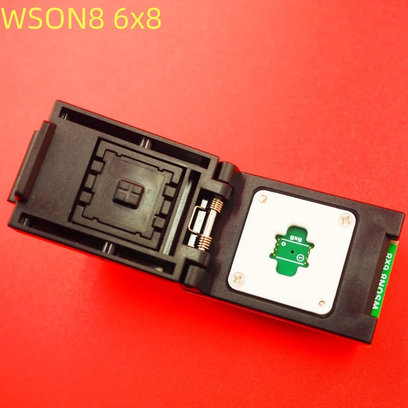 오리지널 XGecu QFN8 WSON8 DFN8 6X8 IC 소켓 범용 어댑터 (SPI NAND NOR 플래시 MLF8 MLP8 SON8용) 고급 스프링 프로브 포함