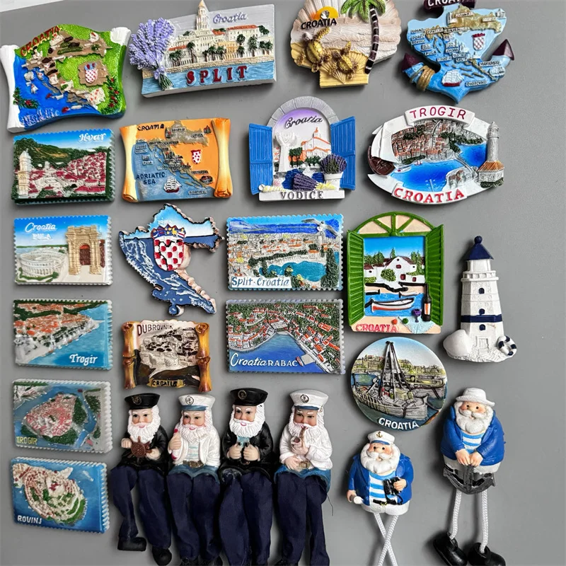 Croacia Fridge Magnet Tourist Souvenir Mediterranean Split Trogir Hvar Trogir Magnetic Refrigerator Stickers Croatia Map
