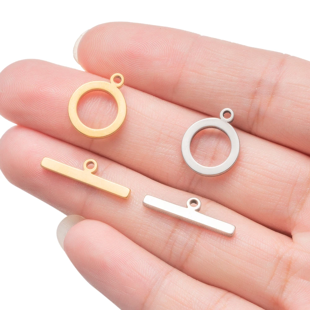 5 Sets Edelstahl-OT-Verschlüsse für Armbänder, Knebelverschluss, Verbinder für DIY-Armbänder, Halsketten, Schmuckherstellung, Zubehör – Detail 3
