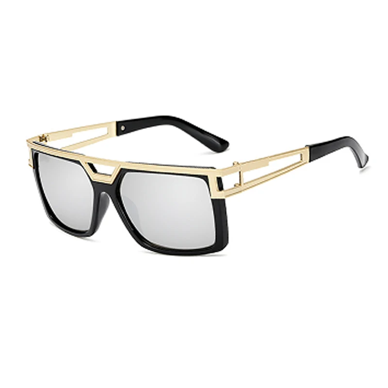 Vintage-Inspired Double Beam Large Frame Sunglasses