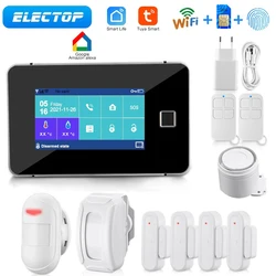 ELECTOP Tuya Smart GSM Wifi Alarm System for Smart Home Wireless Security Alarm House Smart Life App Control work with ALexa EU