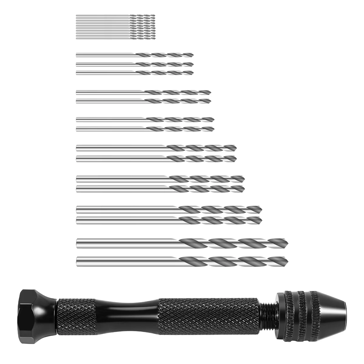 

Hand Twist Drill Bits Set,DIY Precision Pin Vise Model Mini Hand Spiral Drill with 25pcs 0.3mm to 3.0mm Micro-Drill Bits (Black)
