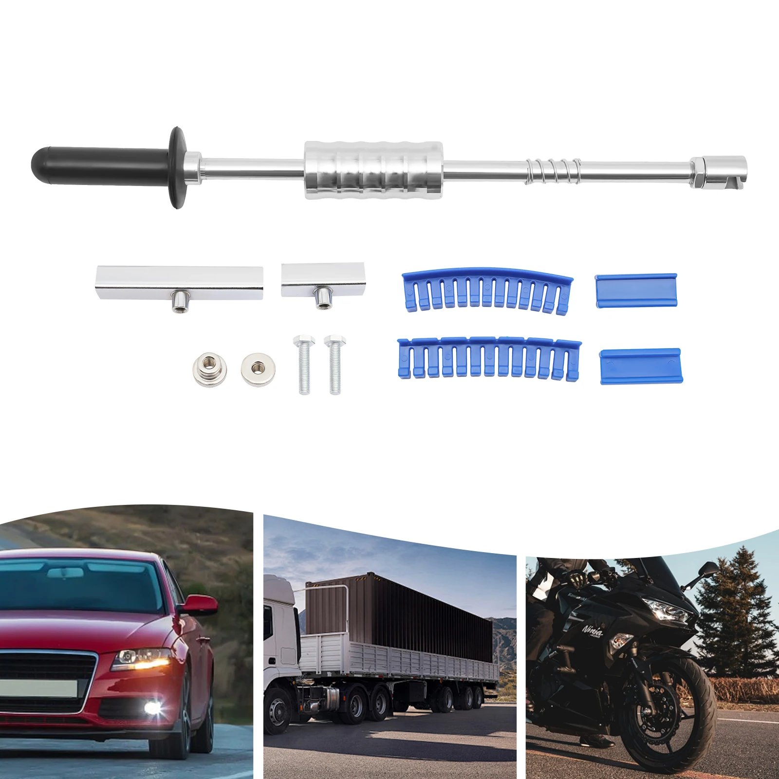 Gleithammer-Dellenzieher-Set 7-teilig Auto-Karosserie Ausbeulwerkzeug-Kit zur Reparatur von Autodellen – Detail 1