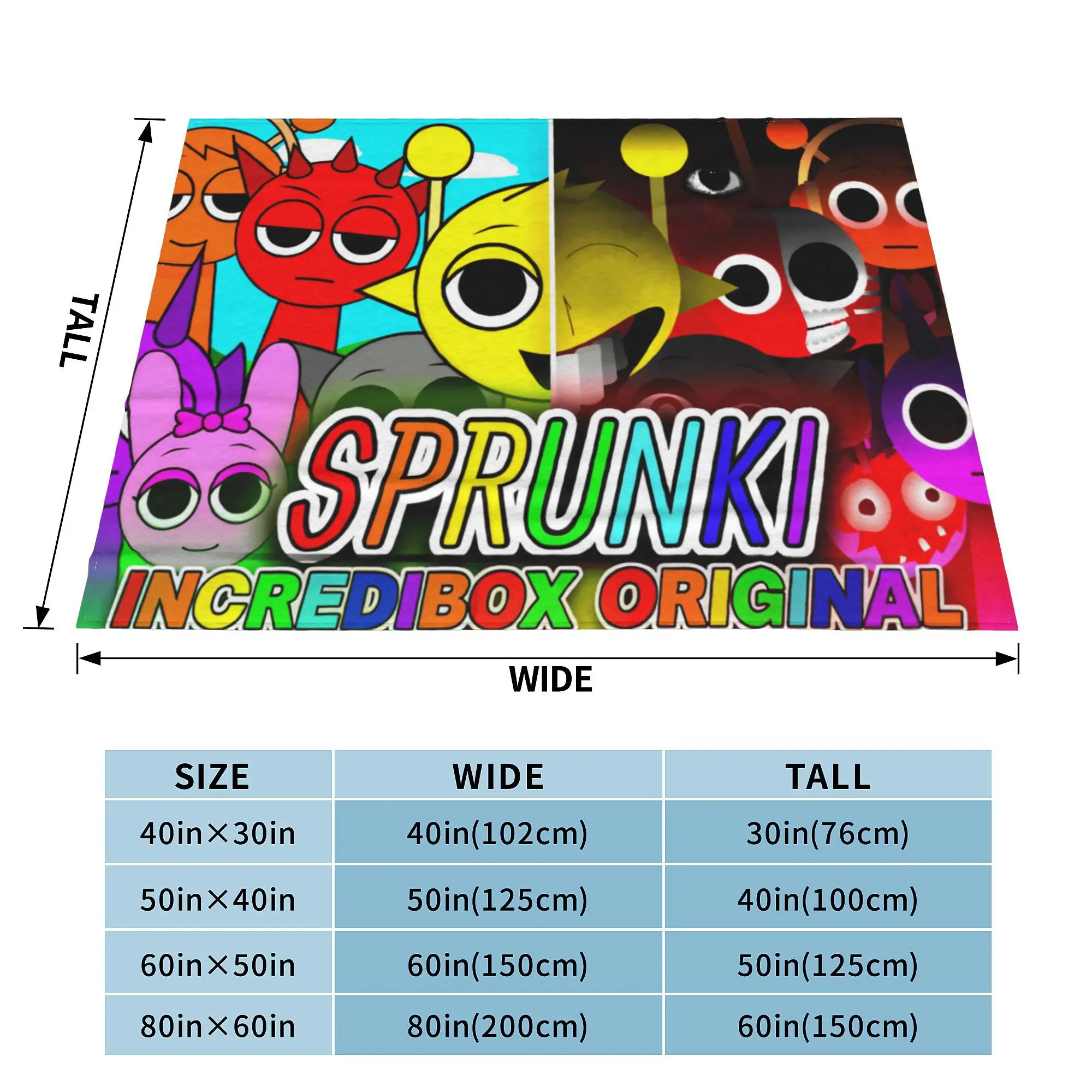 Sprunki Incredibox Wenda Oren Funbot Blankets Beats Game Flannel Throw Blankets - Picture 20 of 21