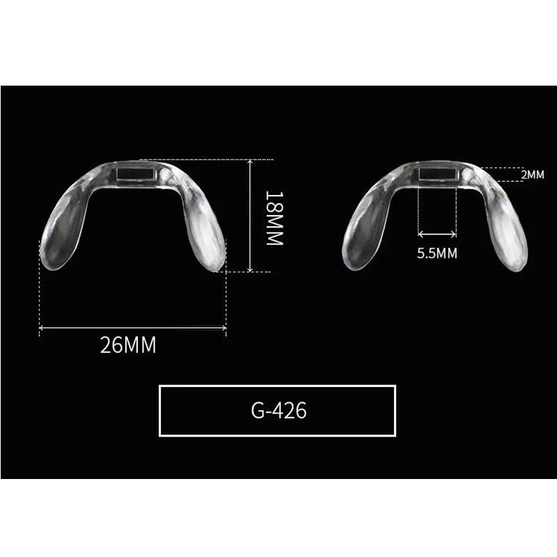 Shape U Style Connected Nose Saddle Octagonal Eyeglasses Soft Nose Pads For Insert On Glasses Translucent Anti-Slip Pad glasses nose pads