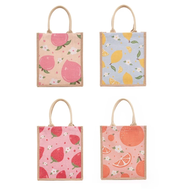 

Women Shopper Tote Bag Summer Lunch Fruit Printing Gift Bags Female Handbags