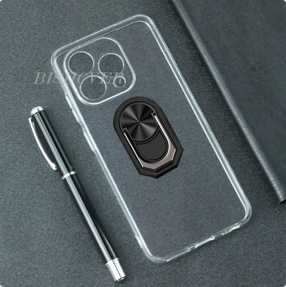 Universal Back Ring Holder Silicone Phone Case - Soft TPU Cover, 6.88
