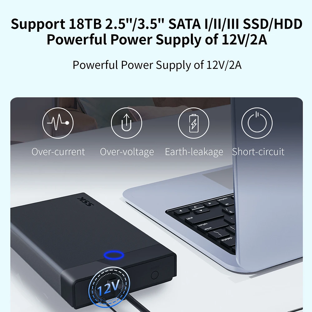 Disk Case, Docking Station, SATA para USB