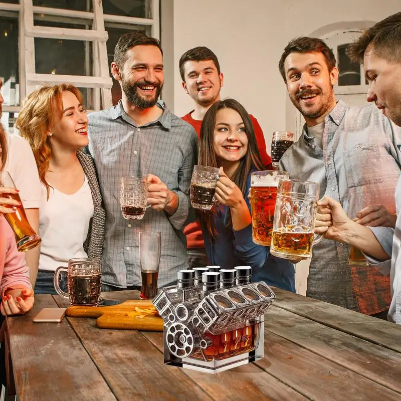 Bouteille à Whisky V8 Motors, Carafe à Décanter, Décoration De Vin, Gadgets De Bar Pour Tequila, Bourbon, Brandy, Anniversaire, Retraités