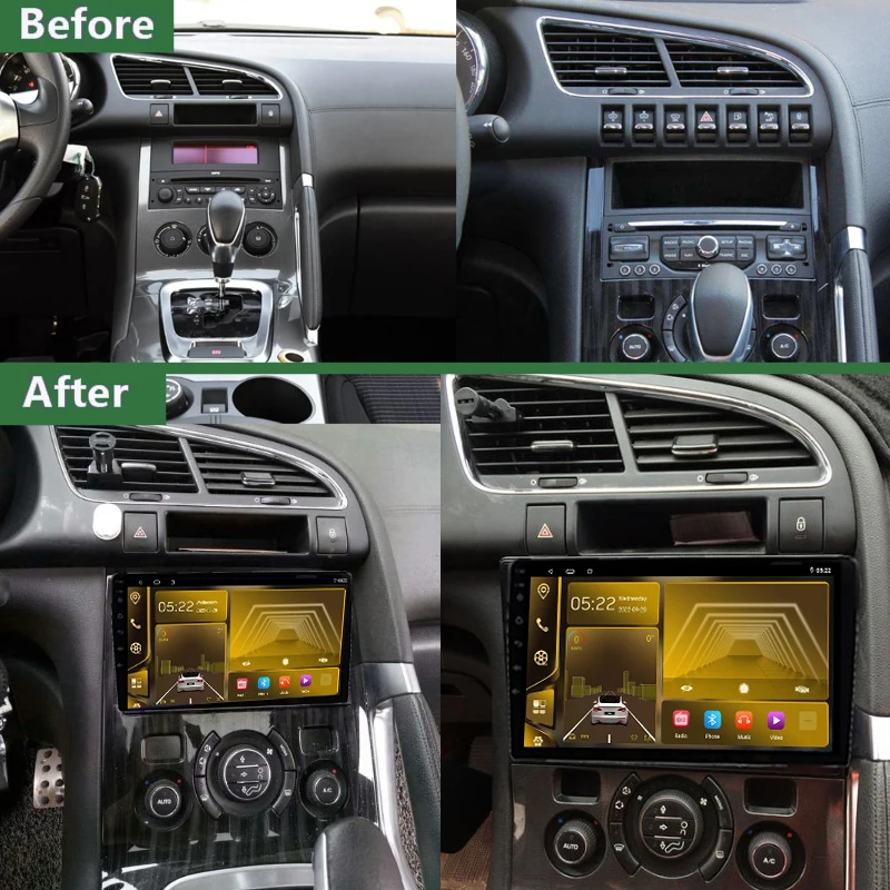 ȵ̵ 14 ڵ ڵ  Ƽ̵ ÷̾ Ǫ 3008 5008 AT MT 2009 -2015 GPS Serero Carplay   5G No 2 Din DVD