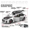1:24 AUDI RS6 Alloy Miniature Car Model Toy Travel Edition Metal Diecast Vehicle 6 Doors Opened Sound Light Boys Christmas Gifts 2